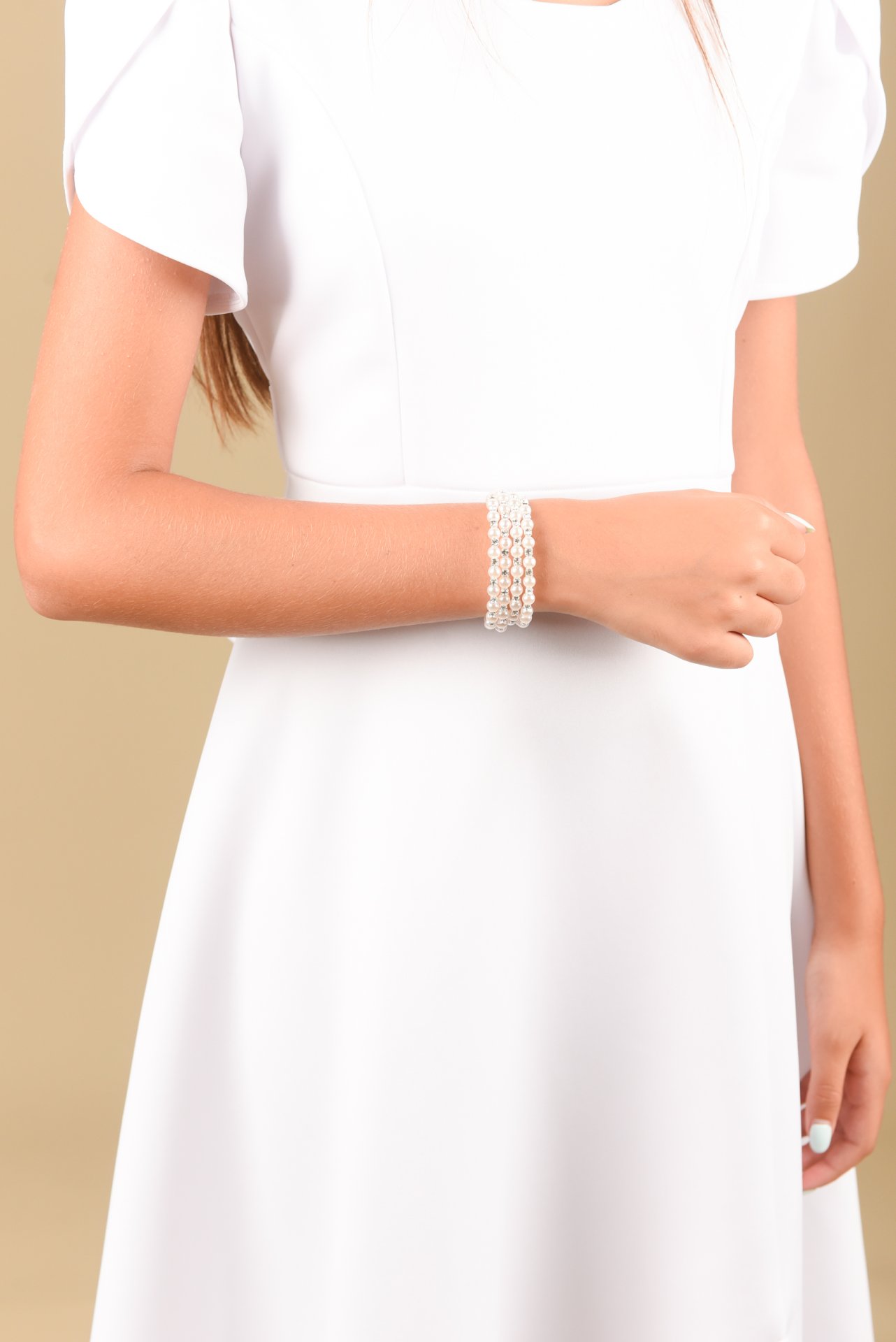 צמיד פנינים ספירלה JADE